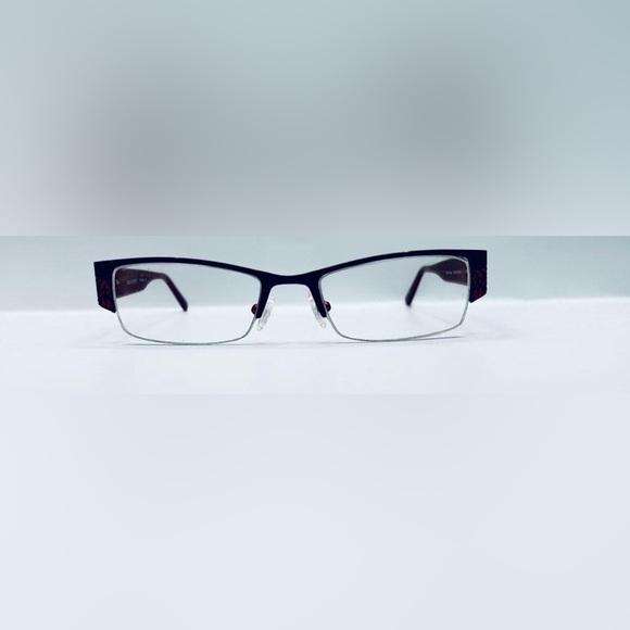 Vintage Dakota Smith Affliction Black Oval Half-Rim Sunglasses Frames Only - Picture 3 of 8